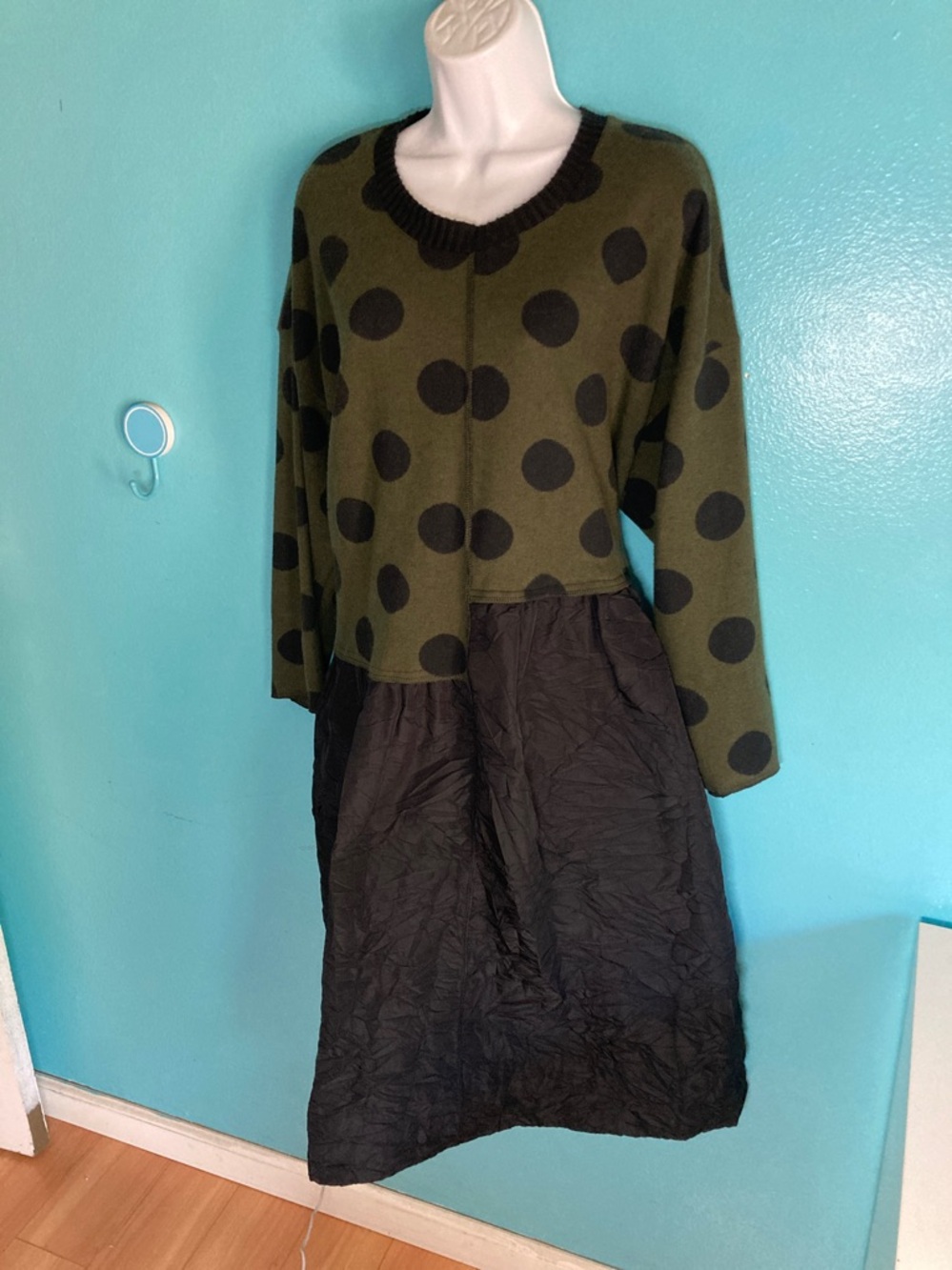 Gershon BRAM Dotted Winter Dress Oversized M Avant Garde Designer